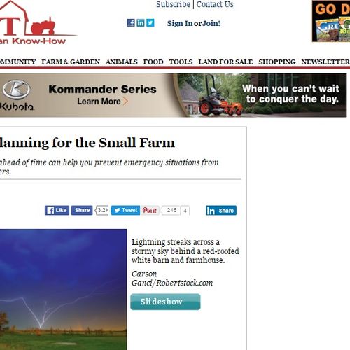 Disaster Planning for the Small Farm: Disaster pla