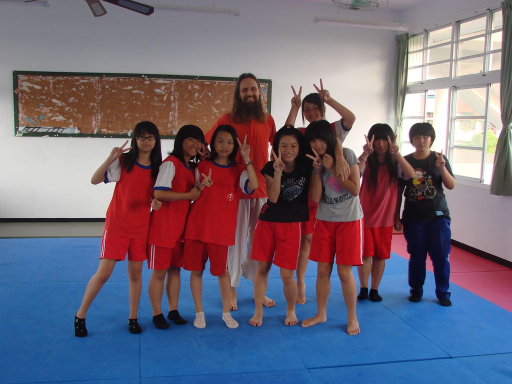 After a yoga and meditation class at elementary sc