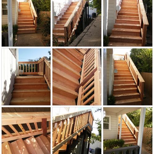 Removed exterior stairway/ install new stairway, h