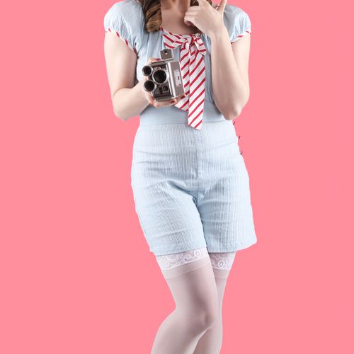 Pin-up photoshoot. Hair and makeup done by me.