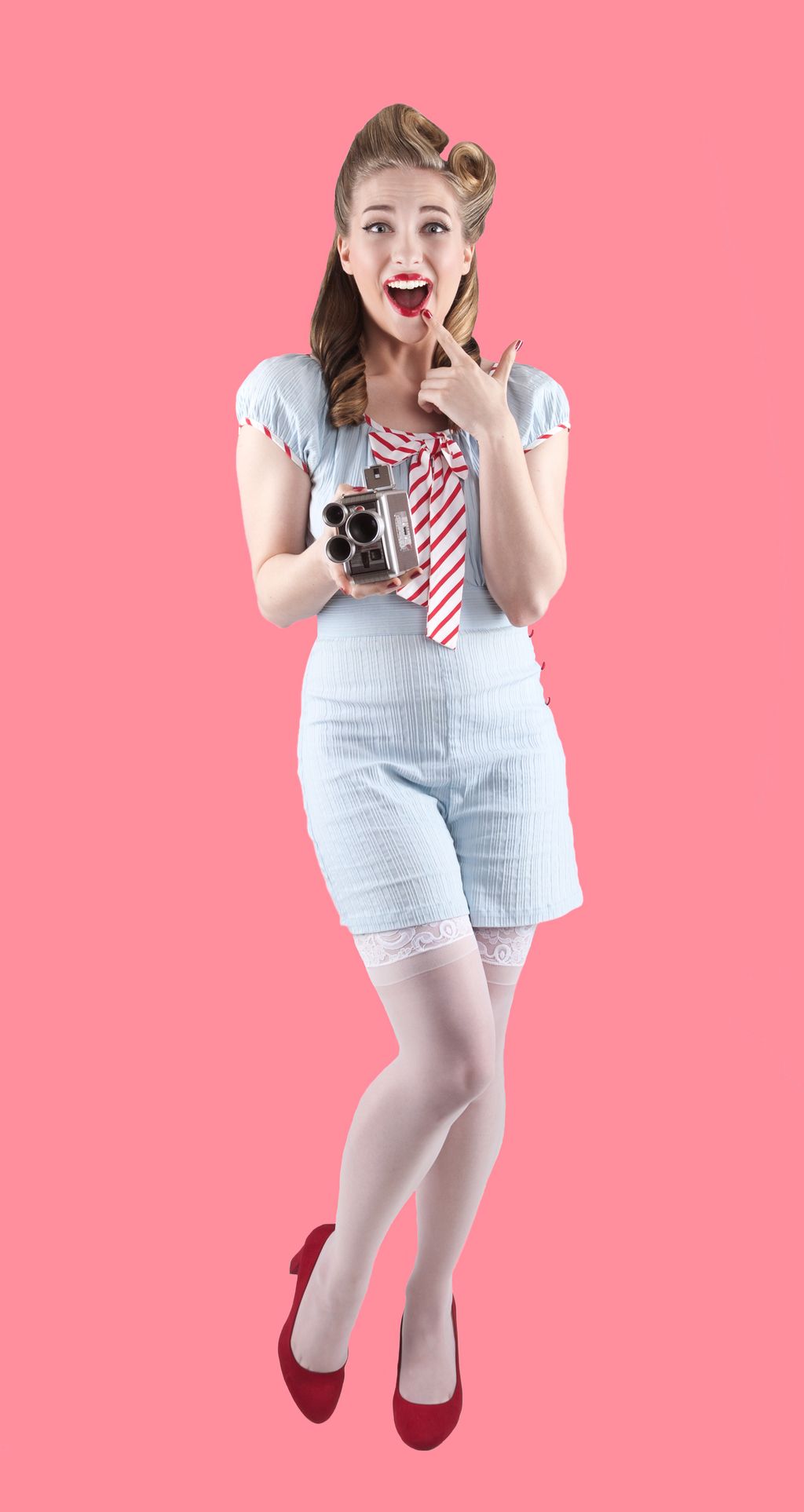 Pin-up photoshoot. Hair and makeup done by me.