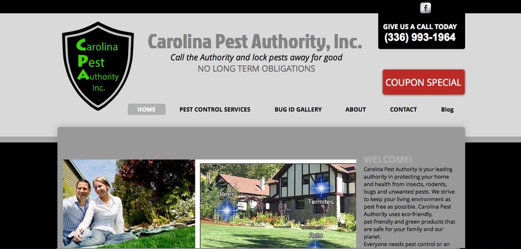 Home page for Carolina Pest Authority