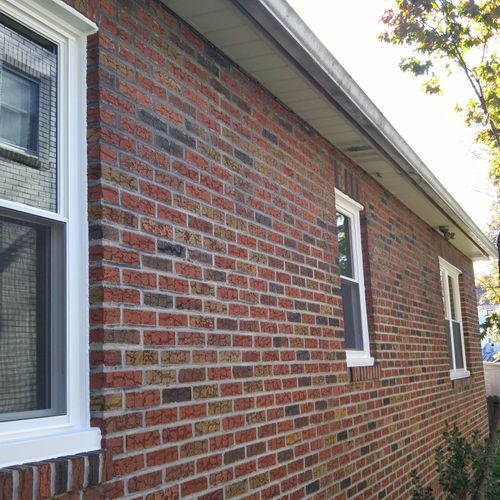 Double hung windows in brick rancher