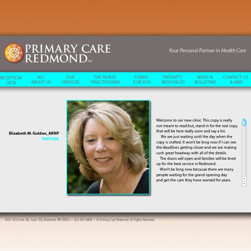 Website designed and developed for Primary Care Re