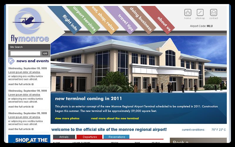 Previous design for Monroe Regional Airport - HTML
