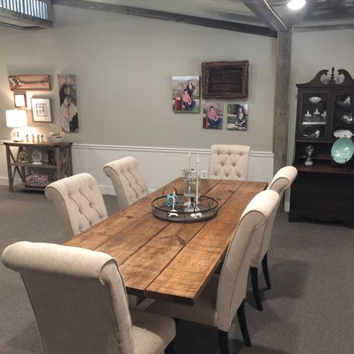Rustic, handmade conference table