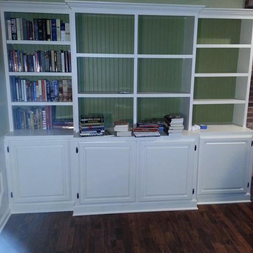 Woodwork- second bookshelf in family room