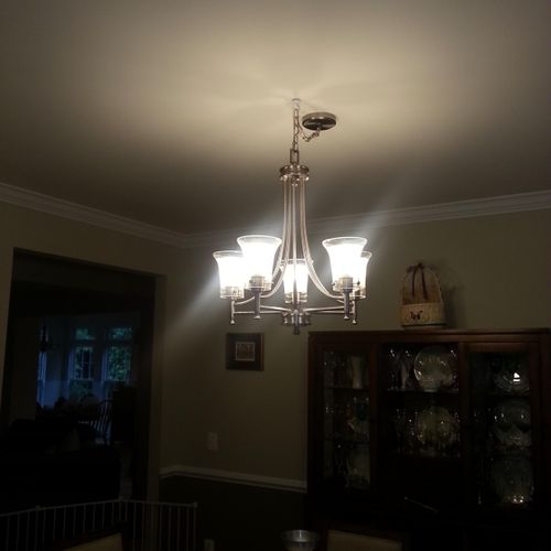 Chandelier Replaced in Dining Room