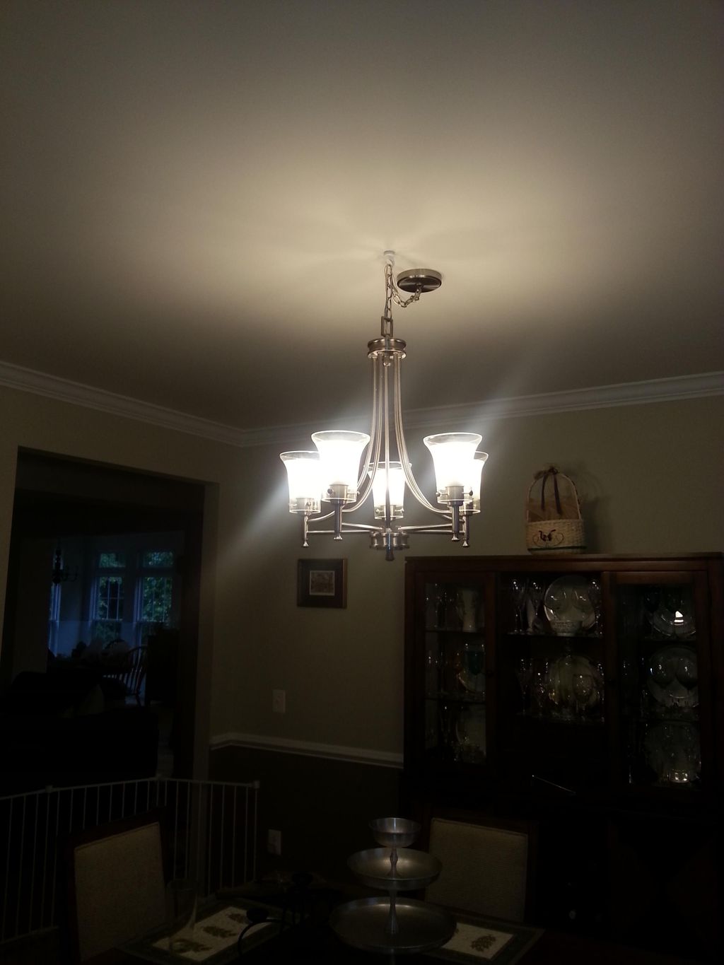 Chandelier Replaced in Dining Room