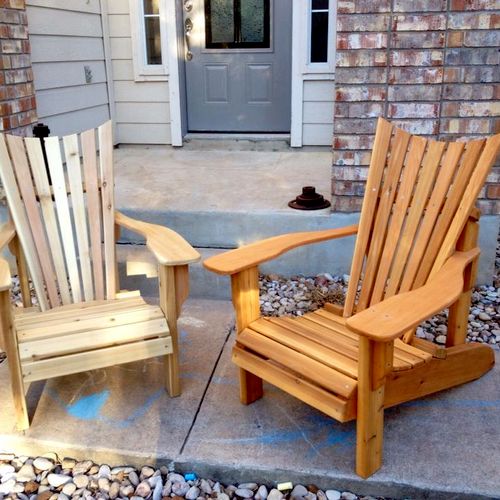 Adirondack chairs. Designed and built by me. Left 