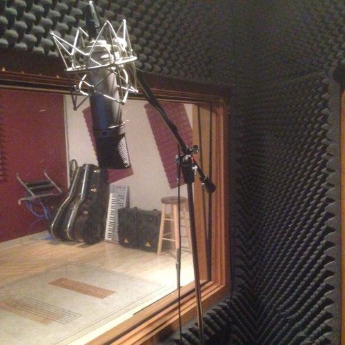 Advanced Recording Studios Iso booth. Neumann U87 