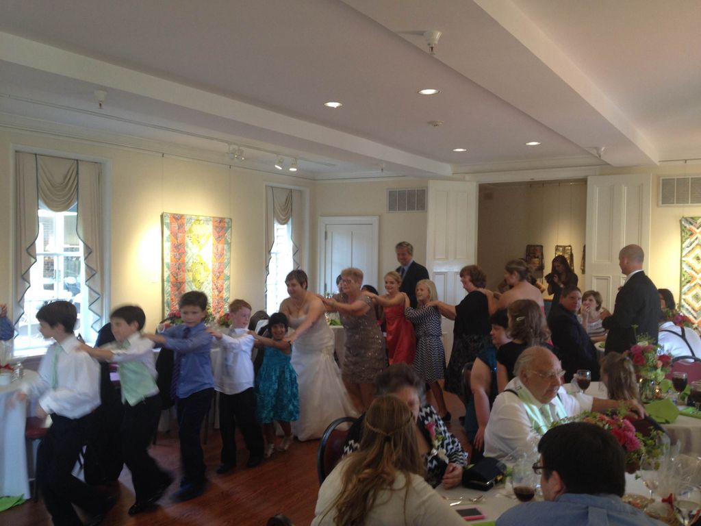 Conga line to "Eye of the Tiger." Cary Wedding