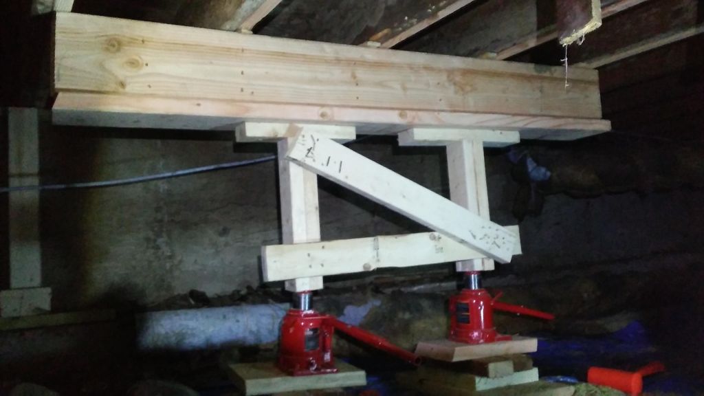 Two 20 ton jacks should do the trick!