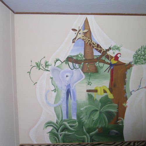 Jungle themed Nursery Mural