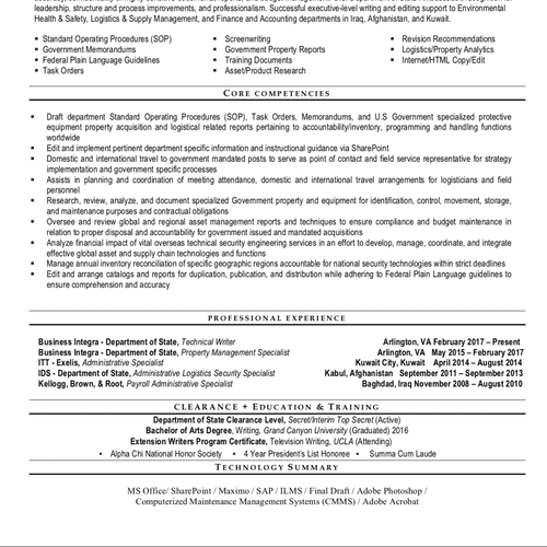 Custom Resume Sample