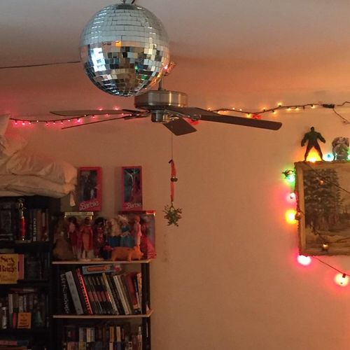 I installed this disco ball and ceiling fan into a