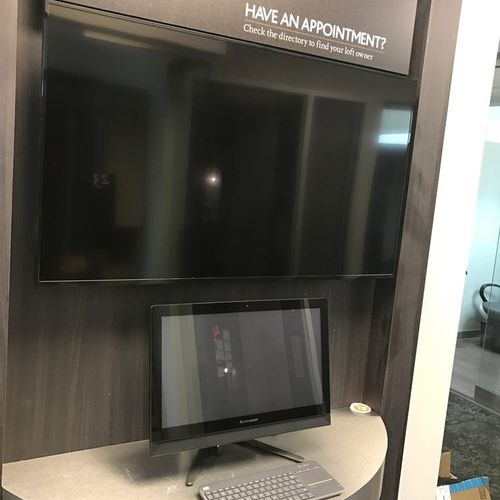 Mounted TV and All-In-One for business customer