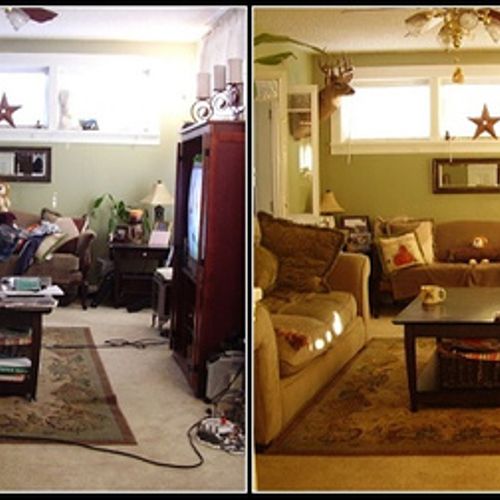 Before and after livingroom
