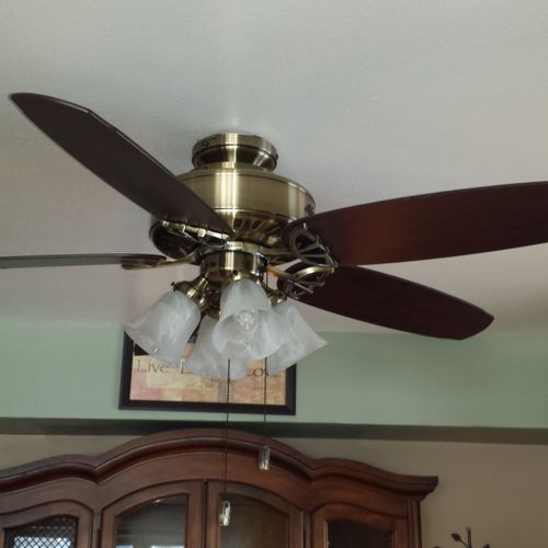 Typical ceiling fan installation