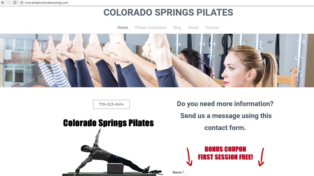 Colorado Springs Pilates - a website for a coopera
