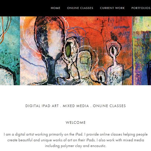An online art classroom designed and created on Sq