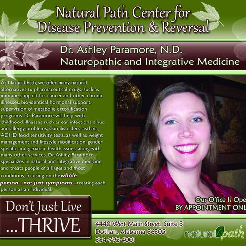 Advertisement designed for the Natural Path Center