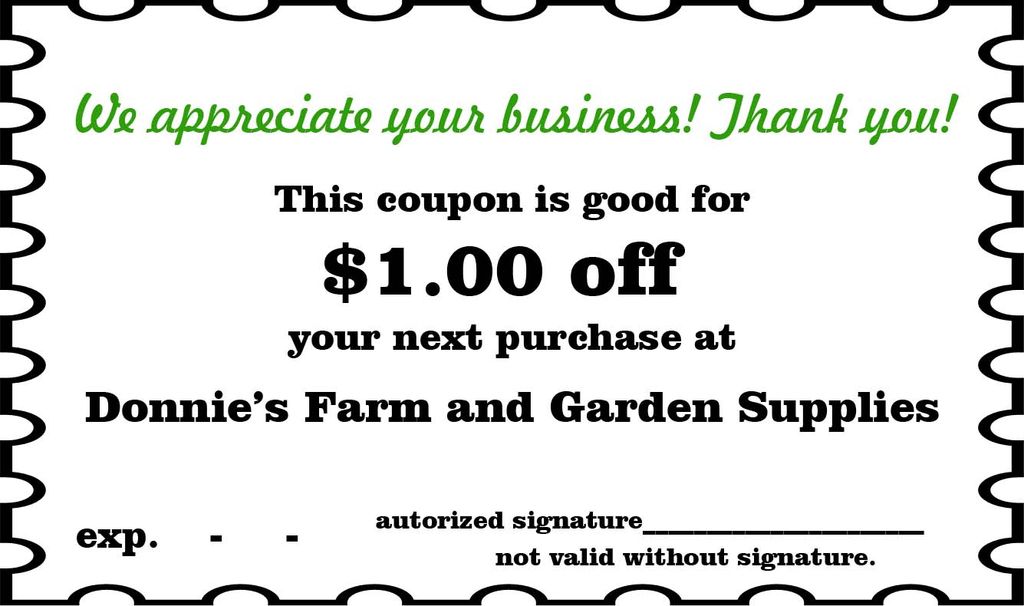 Farm and Garden store coupon created with Photosho