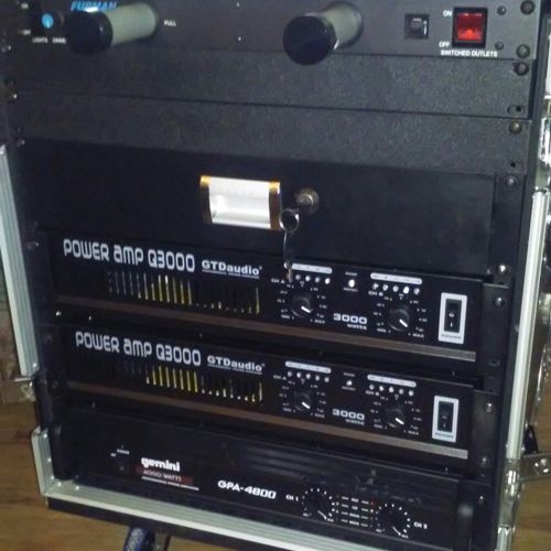 The amp rack for my sound system.