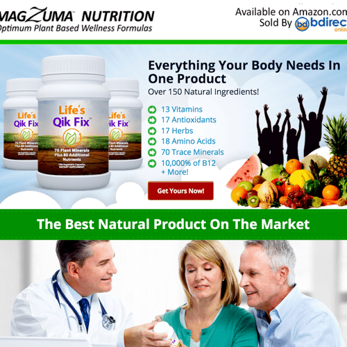 A Nutritional Supplement landing page we developed