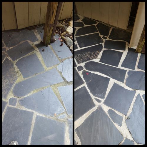 Removed algae,dirt and grime from patio deck
