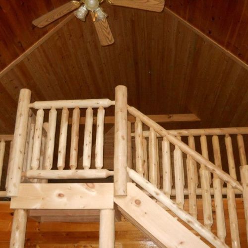 Ceilings and stairs in a cabin