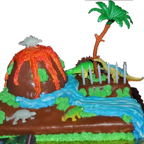 This client wanted a volcano with dinosaurs...and 