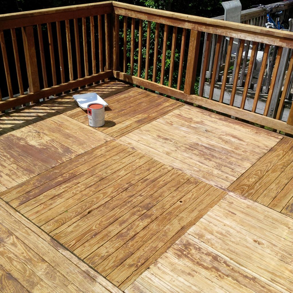 This is the Deck before staining on 15 May.  Deck 