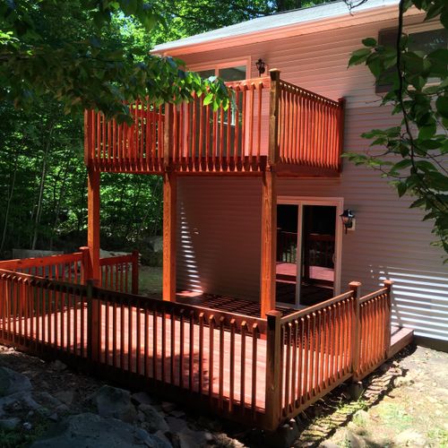 Bi-level deck built from scratch in Pennsylvania