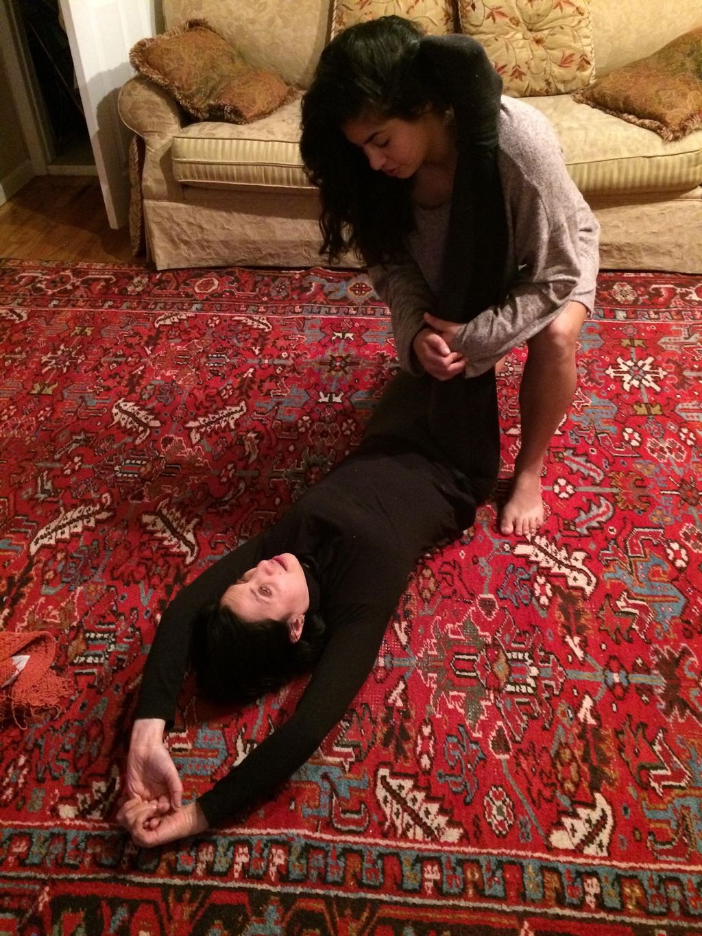 Even my mother wants in on the yummy yoga assists!