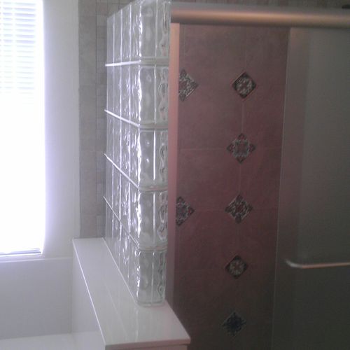 did this glass block and  tile
