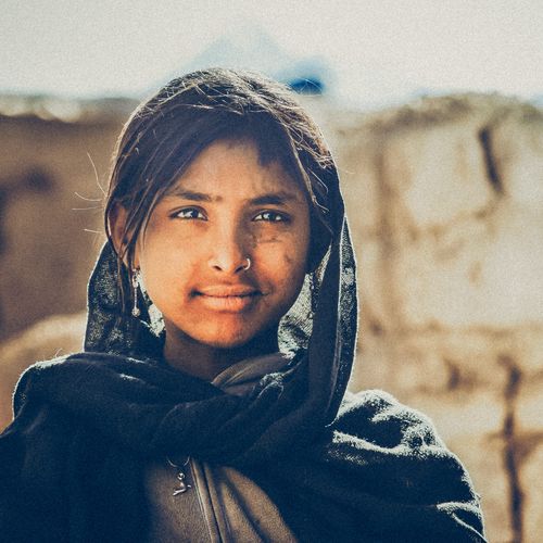 Refugee girl in Northern India