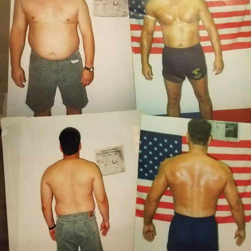 tony age 48 12 weeks. 248 to 185. he trained 5 day