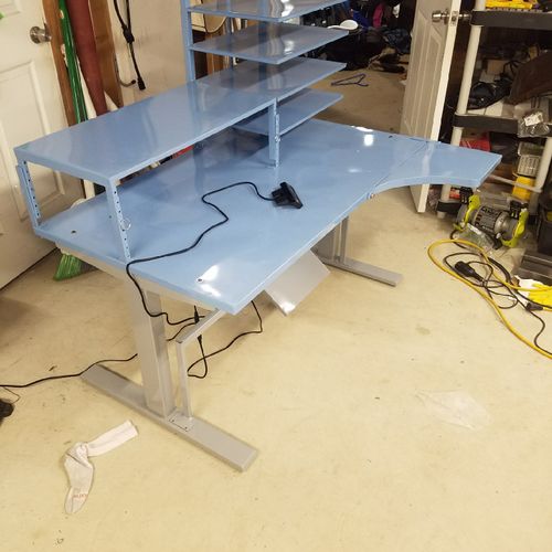 Prototype table fully retracted. Design changes ar