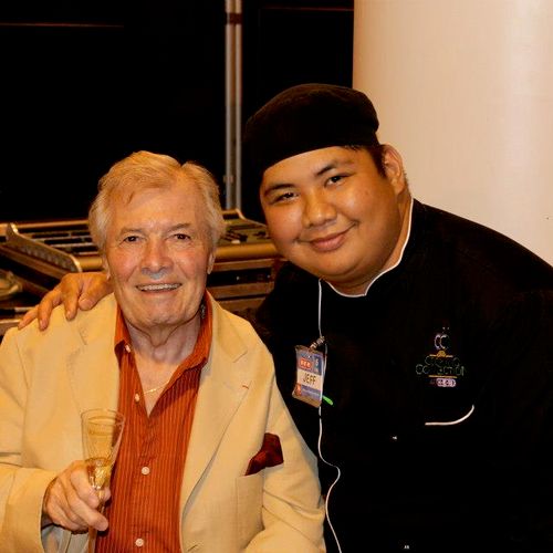 Photo with Jacques Pepin during Houston Metro Cook