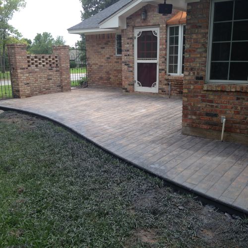 Removed old brick pavers, Poured new stamped concr