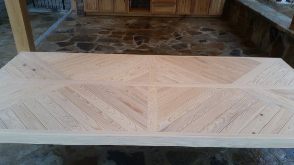 Outdoor dining table. This customer requested that