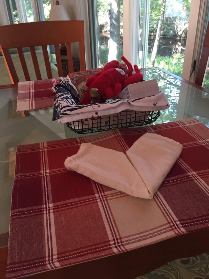 Setting up welcome baskets for weekly rentals