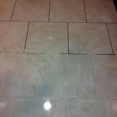 Porcelain tile anf grout restorative cleaning