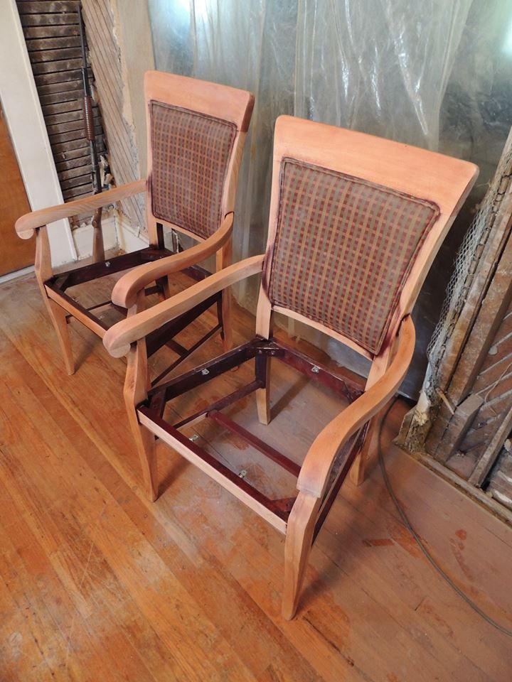 Here's a second group of dining room chairs, a lit