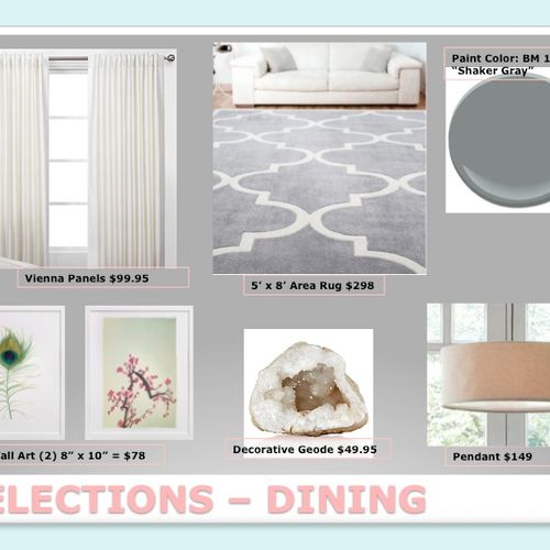 Example Custom Dining Room Interior Decor Package