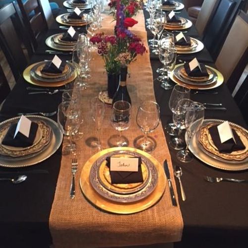 Elegant table setting for a Farm to Fork wine dinn