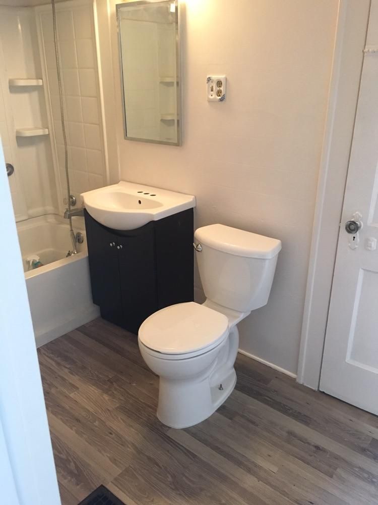 Installed new toilet, sink, vanity. Painted the ro