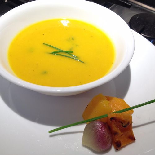 Roasted Butternut Squash and Shallot Soup. Gluten-