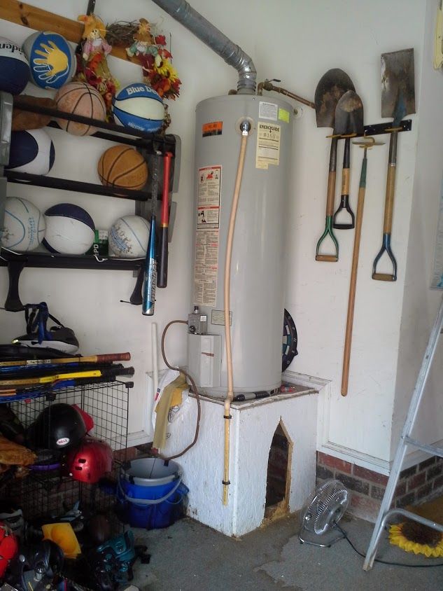 Leaking water heater in garage - Before